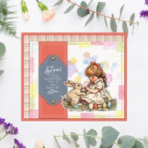 Sumflying Easter Little Girl Egg Hunt Clear Stamps Easter Little Girl Clear Stamps 02