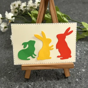 Size chart for Easter Rabbits Metal Cutting Dies - dimensions in cm