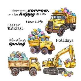 Sumflying Easter Theme Cartoon Cars Bunny Clear Stamps