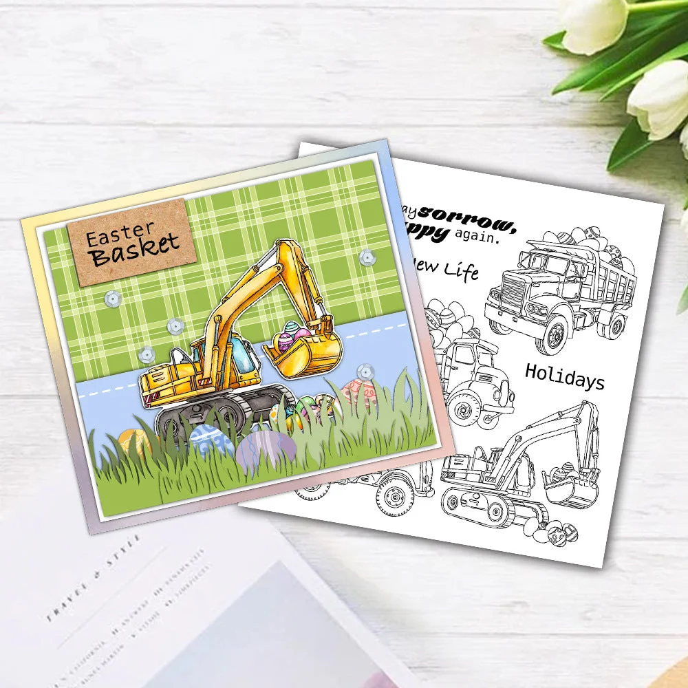 Easter Theme Cartoon Cars Clear Stamps 01 Easter Theme Cartoon Cars Clear Stamps 01