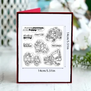 Sumflying Easter Theme Cartoon Cars Bunny Clear Stamps Easter Theme Cartoon Cars Clear Stamps 02