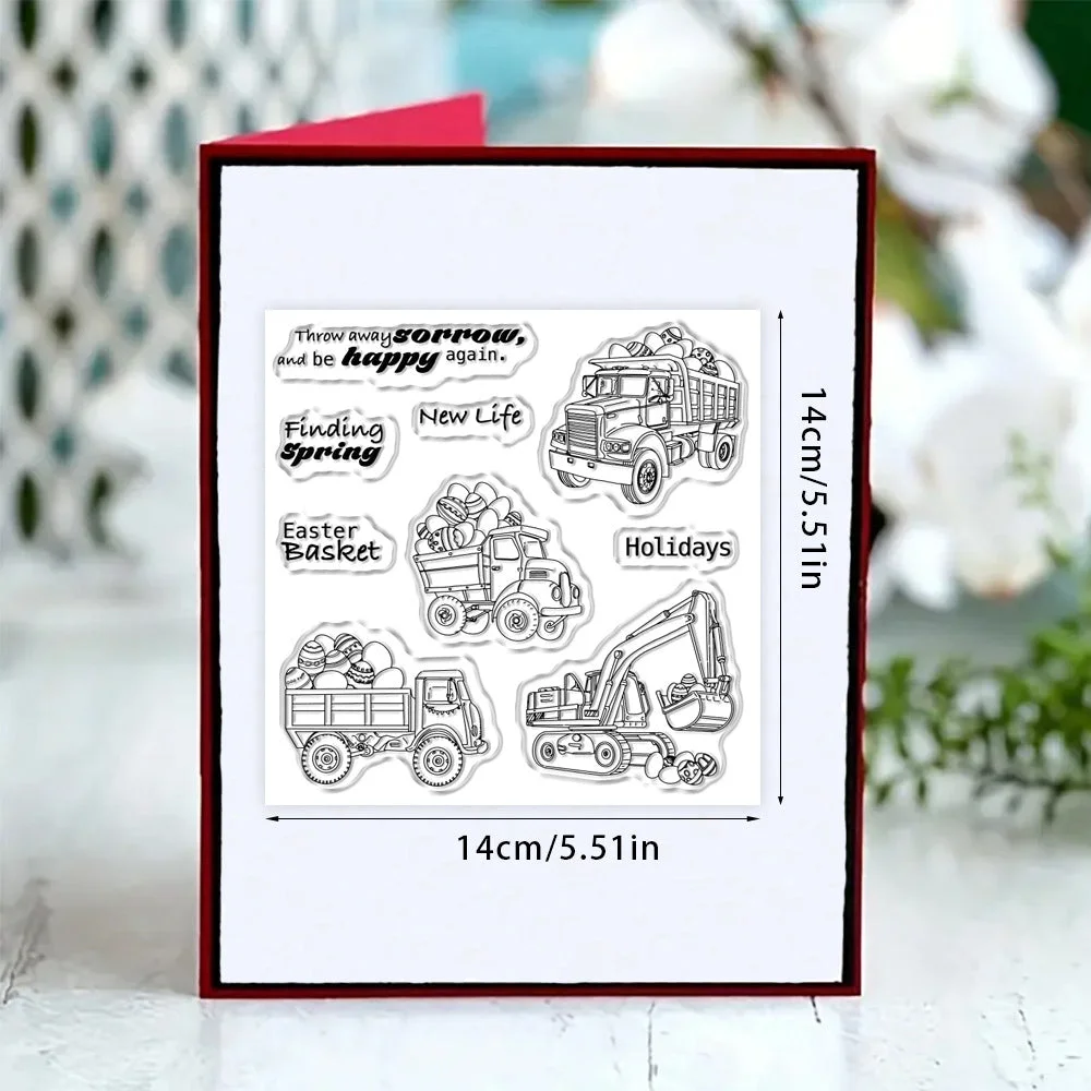 Easter Theme Cartoon Cars Clear Stamps 02 Easter Theme Cartoon Cars Clear Stamps 02