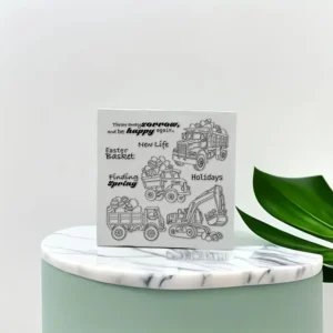 Sumflying Easter Theme Cartoon Cars Bunny Clear Stamps Easter Theme Cartoon Cars Clear Stamps 04