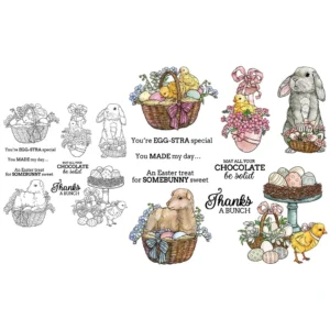 Sumflying Easter Theme Bunny Chick Egg Clear Stamps Easter Theme Clear Stamps 6 03
