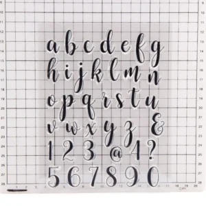English Alphabet Stamp Set - size chart | clear stamp