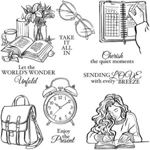 Sumflying Enjoy Working Time Coffee Desk Clear Stamps Enjoy Working Time Clear Stamps 02
