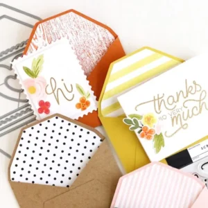 Detail view – Sumflying Envelope with Heart Metal Cutting Dies die-cut result on paper