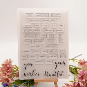 Essential Word Labels Stamp Set - detail view | clear stamp