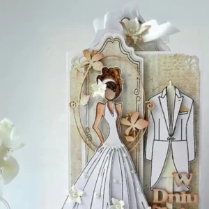 Evening Dress Girl Metal Cutting Dies - character metal cutting dies - packaging view