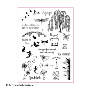 Fairy Willow Bridge Clear Stamp Set - detail view | clear stamp