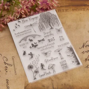 Fairy Willow Bridge Clear Stamp Set - size chart | clear stamp