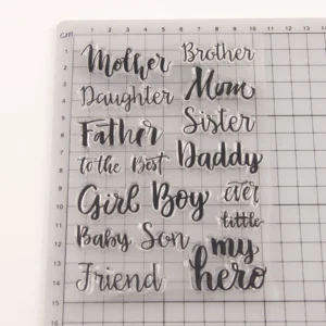 Family Member Stamp Set - size chart | clear stamp