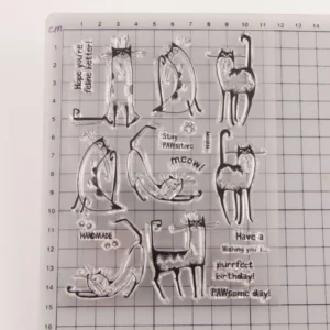 Fancy Cat Stamp Set - size chart | clear stamp