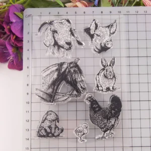 Farm Animals Stamp Set - detail view | clear stamp