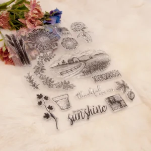 Farm Sunflower Clear Stamp Set - lifestyle photo | clear stamp