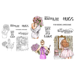 Sumflying Fashion Girls Outfit Style Clear Stamps Fashion Girls Clear Stamps 03