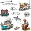 Father Fishing And Fishing Boat Clear Stamps 00