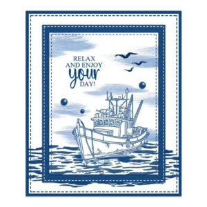 Father Fishing And Fishing Boat Clear Stamps 01