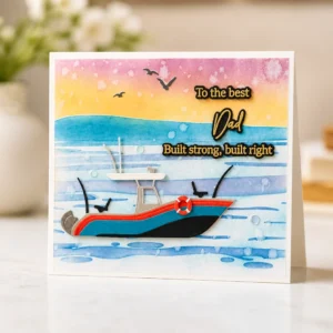 Fathers Day Boat Card Realistic 01