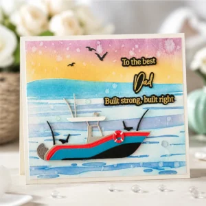 Fathers Day Boat Card Realistic 02