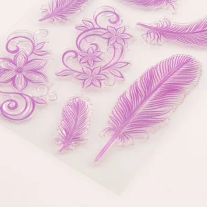 Feather Set Stamp Set - size chart | clear stamp
