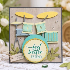 Feel Better Friend Drum Kit Card Realistic 01