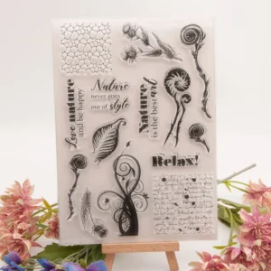 Ferns Stamp Set - size chart | clear stamp