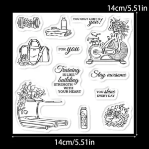 Sumflying Fitness Equipment Dumbbell Yoga Clear Stamps Fitness Equipment Clear Stamps 02