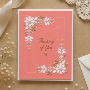 Rectangle Flower Metal Cutting Dies Floral Stitched Frame Card 2