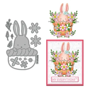 Flower Basket Rabbit Metal Cutting Dies 00