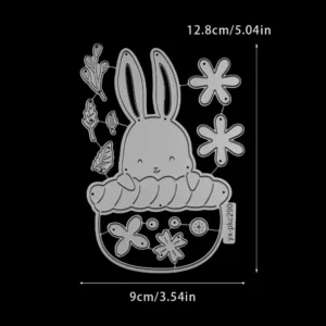 Flower Basket Rabbit Metal Cutting Dies 01