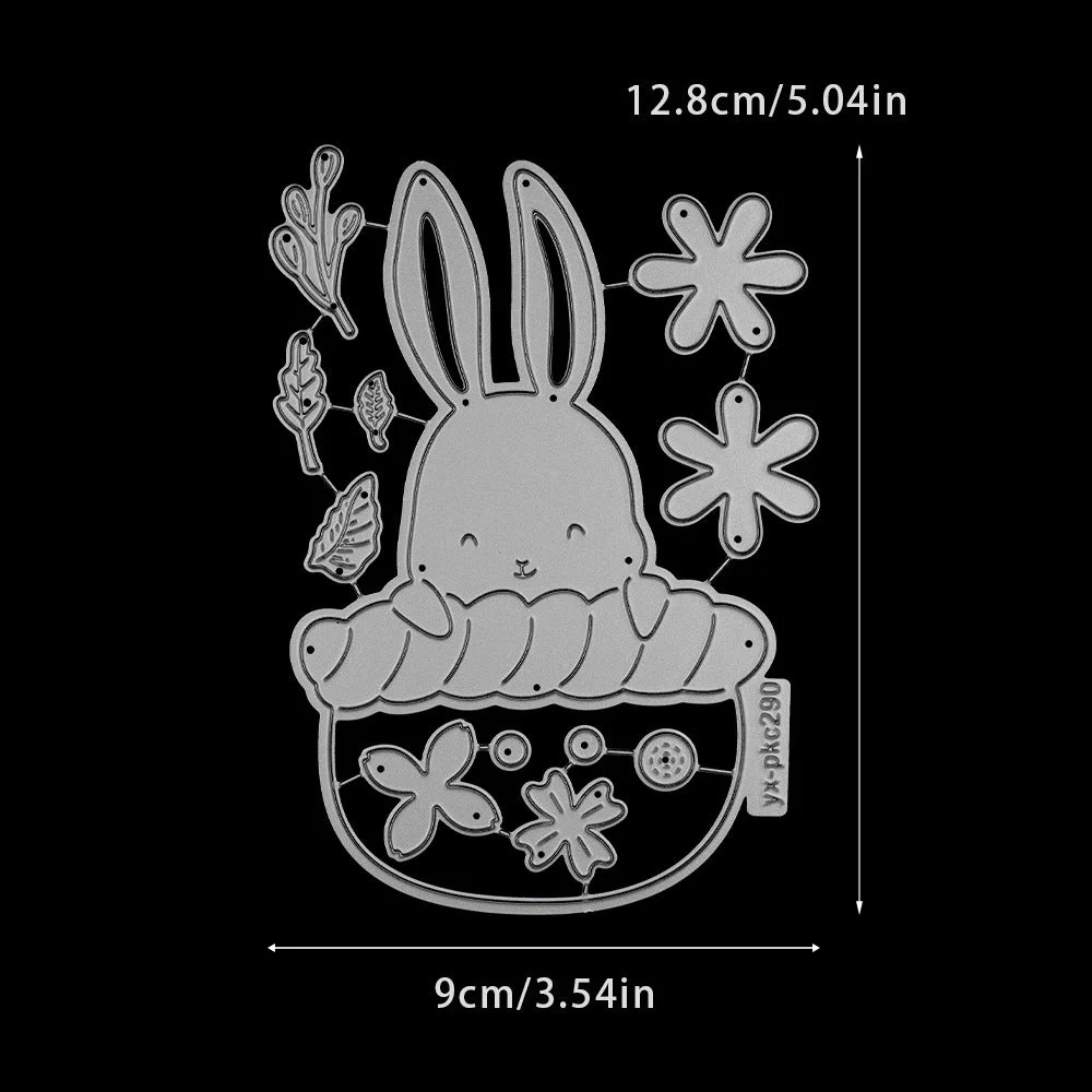 Flower Basket Rabbit Metal Cutting Dies 01 Flower Basket Rabbit Metal Cutting Dies 01