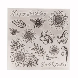 Flower Bee Clear Stamp Set - packaging photo | clear stamp