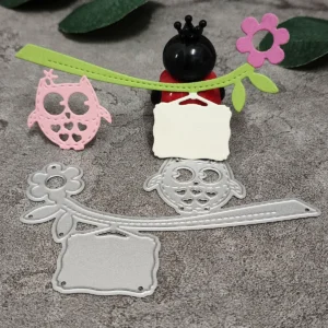 Sumflying Flower Branch with Owl Metal Cutting Dies - product photo 2 of 6