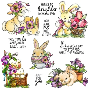 Flower Bunny Clear Stamps 00