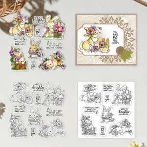 Flower Bunny Clear Stamps 01