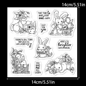 Flower Bunny Clear Stamps 02