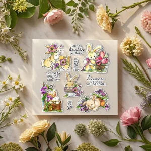 Flower Bunny Clear Stamps 04