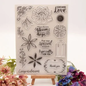 Flower Clear Stamp Set - main product photo | clear stamp