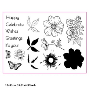 Flower Clear Stamp Set - detail view | clear stamp