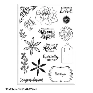 Flower Clear Stamp Set - detail view | clear stamp