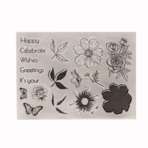 Flower Clear Stamp Set - packaging photo | clear stamp