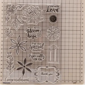 Flower Clear Stamp Set - size chart | clear stamp