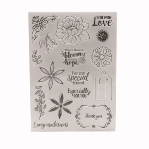 Flower Clear Stamp Set - packaging photo | clear stamp