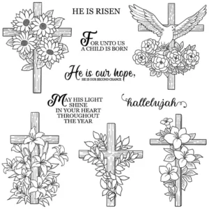 Flower Cross Clear Stamps 01