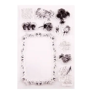 Flower Frame Stamp Set - packaging photo | clear stamp