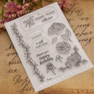 Flower Handmade Clear Stamp Set - size chart | clear stamp