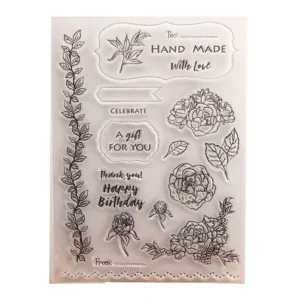 Flower Handmade Clear Stamp Set - packaging photo | clear stamp