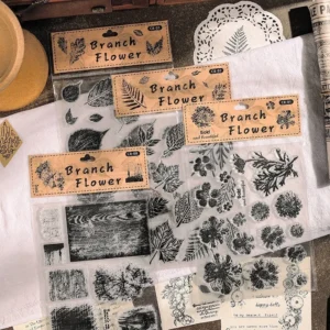 Flower Language Series Clear Retro Plant Clear Silicone Stamps - main product photo | clear stamp