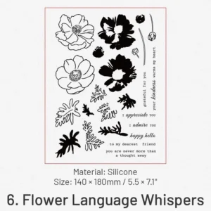 Flower Language Series Clear Retro Plant Clear Silicone Stamps - product overview | clear stamp